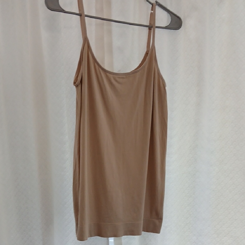 Vanity Fair Nude Beige Nylon Adjustable Tank Top